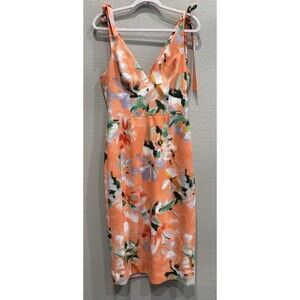 Dress The Population-Lita Cocktail Dress Orange Floral Women’s M